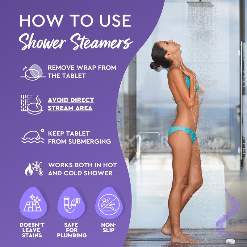 Cleverfy Shower Steamers Aromatherapy - Pack of 12 Shower Bombs with Essential Oils. Self Care Stocking Stuffers for Women and Teens and Christmas Gifts for Women. Purple Set - Image 5
