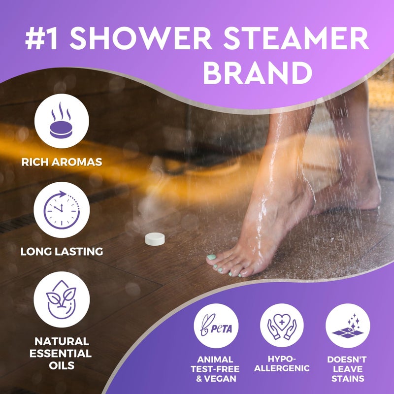 Cleverfy Shower Steamers Aromatherapy - Pack of 12 Shower Bombs with Essential Oils. Self Care Stocking Stuffers for Women and Teens and Christmas Gifts for Women. Purple Set - Image 3