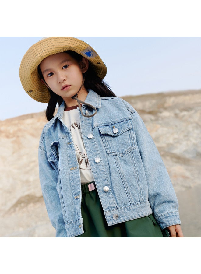 Annil Girls' Denim Jacket - Spring/autumn Cotton Embroidered Cute Loose Fit Casual School Style Coat - Image 4