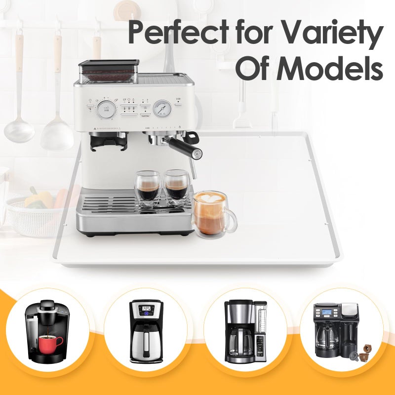 TOHONFOO Silicone Coffee Maker Mat with Lip, 19.7'' x 15'' Heavy Duty Coffee Maker Mat for Countertops, Coffee Tray Fit Under Coffee Machine Appliance Automatic Machines Espresso Accessory, Translucent - Image 5