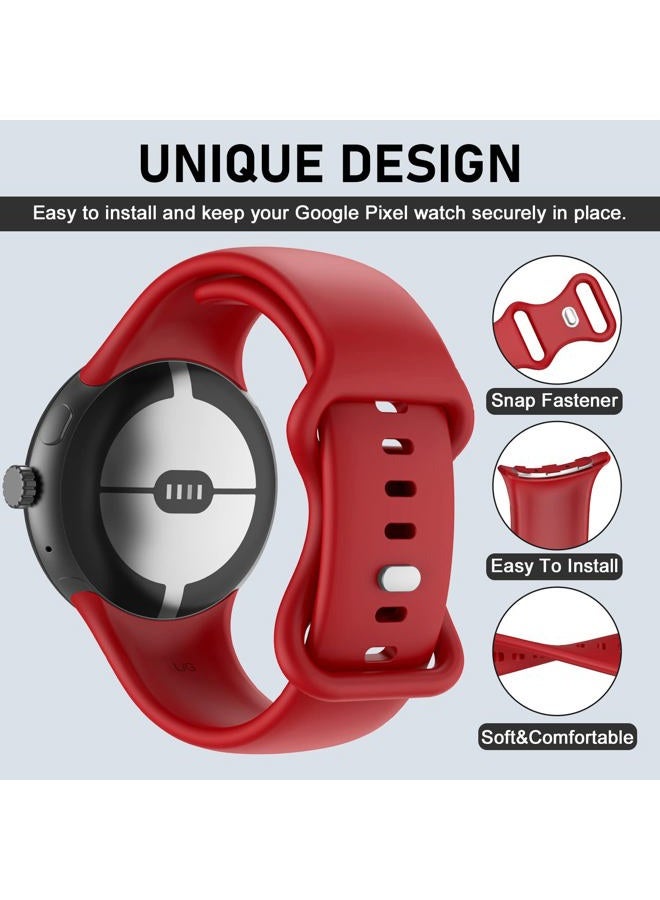 OVERSTEP Compatible for Google Pixel Watch Band, Pixel Watch Soft Silicone Wristband Waterproof Sport Strap Band for Google Pixel Watch 2022（L） - Image 2