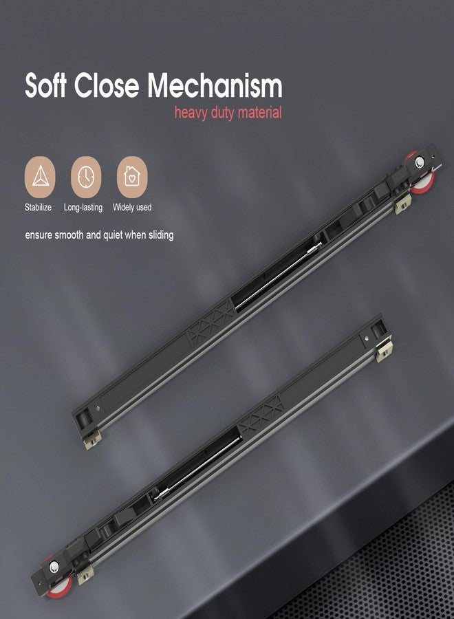 CEAKIAN 32" Concealed Sliding Barn Door Hardware Kit with Soft Close Mechanism, Hidden Aluminum Track System, Wall Mount for Interior Wooden Door (NO Door) - Image 3