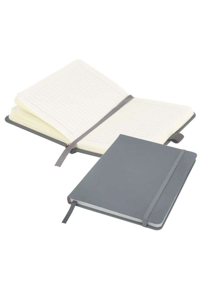 اس بي سي دفتر ملاحظات مسطَّر بغلاف مقوى قياس A5 من 200 صفحة رمادي - Image 2