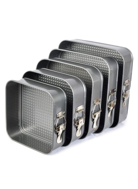 Cake mold 5 Square Non-stick Spring Form Cake Pan Bake Tray, Metal Handles Loose Base Leakproof Baking Pan Tray Perfect for Cakes