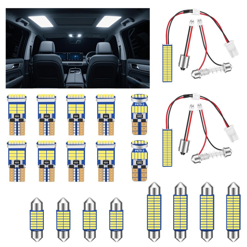 RVZONE 12V LED Car Interior Bulb Kit 194 168 T10 DE3175 DE3021 578 BA9S W5W 31mm Festoon 6000K6500K Bulbs Interior Replacement Lights for Car Interiors Map Trunk Cargo Door - Image 3