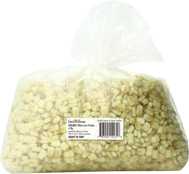 Los Chileros Organic White Corn Posole - 4 lb Bulk Bag