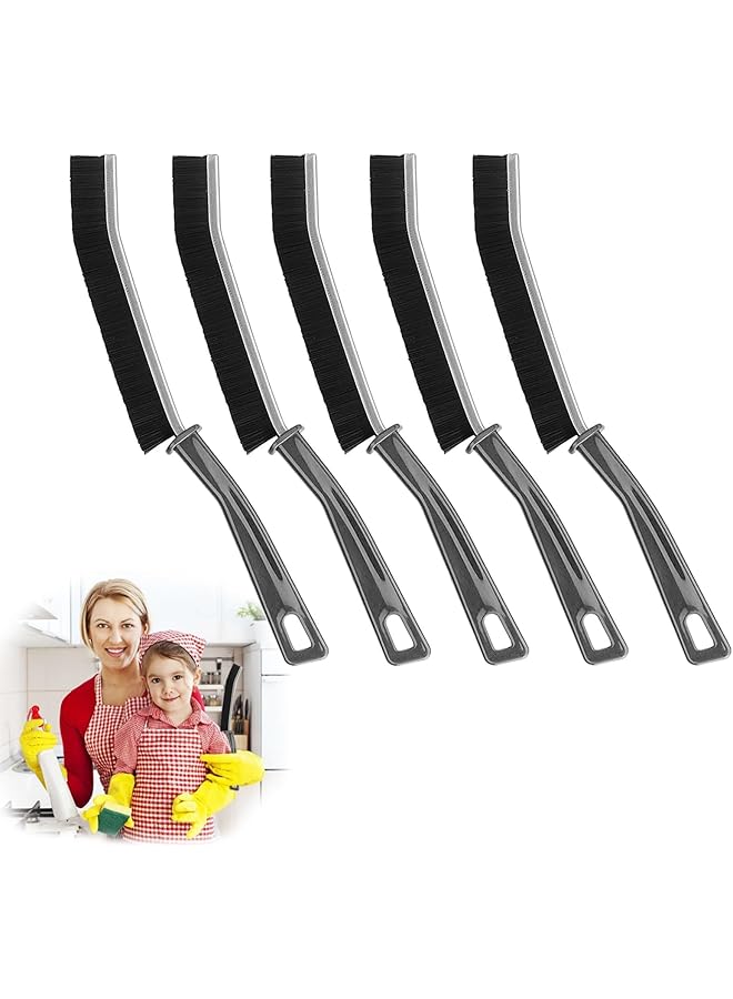PROMASS 5 Pcs Crevice Cleaning Brush, Multifunctional Gap Cleaning Brush Tool, Hard Bristle Crevice Cleaning Brush, Grout Cleaner Brush for Home, Toilet, Bathroom, Kitchen, Tile Joints, Sink, Window - Image 1