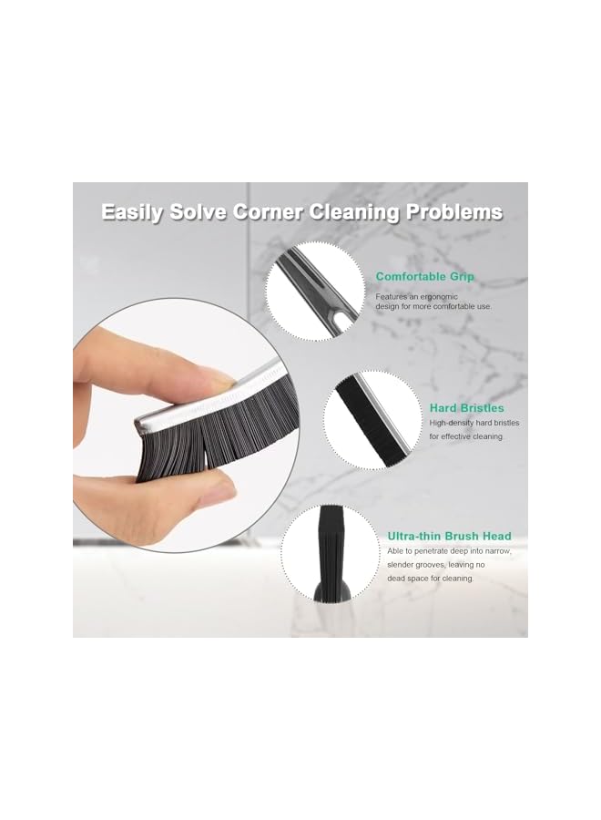 PROMASS 5 Pcs Crevice Cleaning Brush, Multifunctional Gap Cleaning Brush Tool, Hard Bristle Crevice Cleaning Brush, Grout Cleaner Brush for Home, Toilet, Bathroom, Kitchen, Tile Joints, Sink, Window - Image 4
