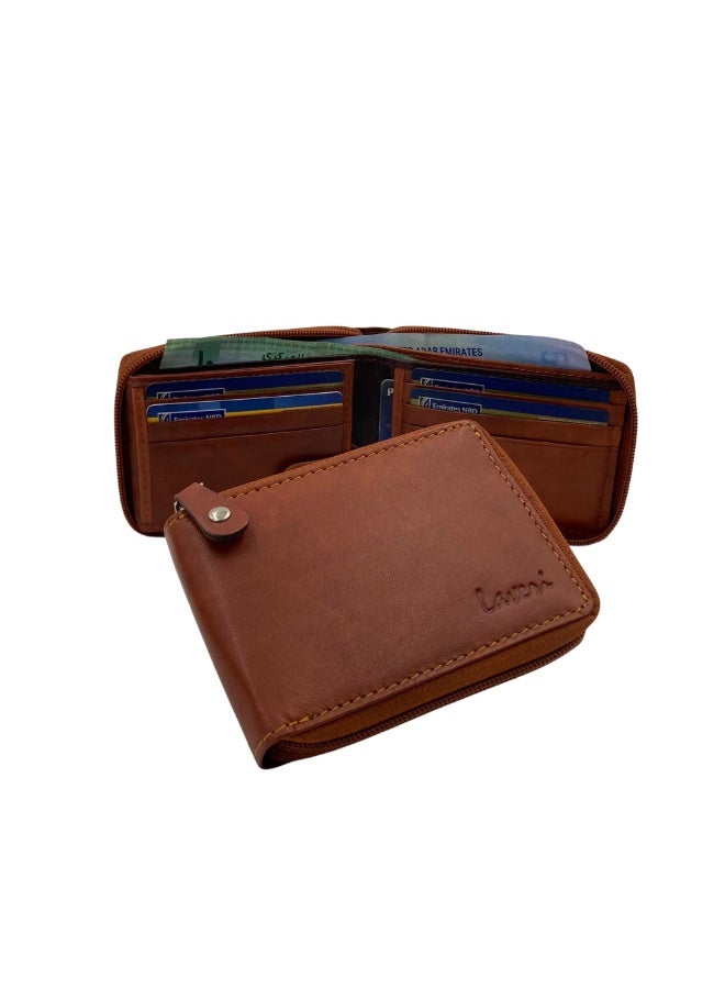 LAVERI LEATHER Fullzip leather mens Wallet #1756Z - Image 1