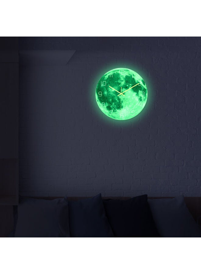 NIBEMINENT Luminous Moon Wall Clock Grey - Image 2