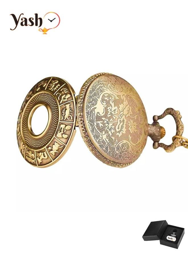 YASH - Yash Zodiac Signs Quartz Pocket Watch - Image 1