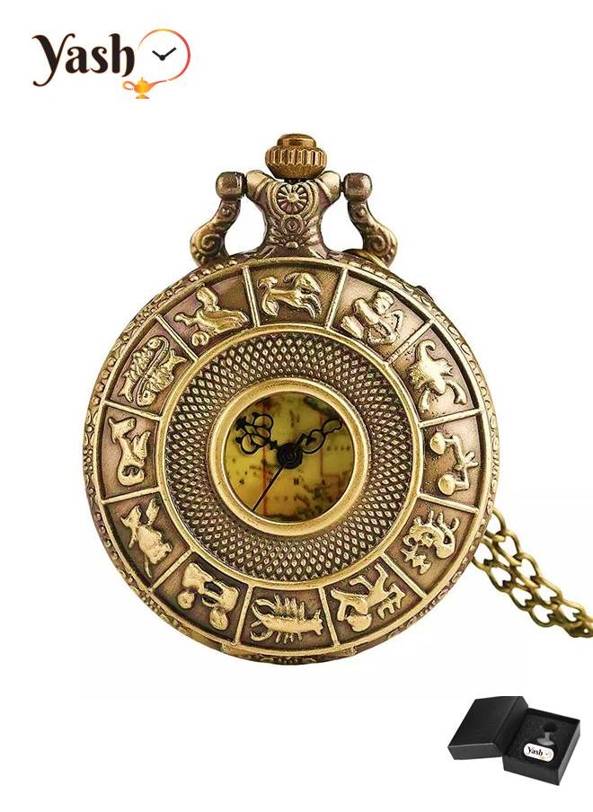 YASH - Yash Zodiac Signs Quartz Pocket Watch - Image 1