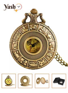Yash Zodiac Signs Quartz Pocket Watch