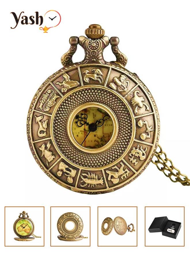 YASH - Yash Zodiac Signs Quartz Pocket Watch - Image 1