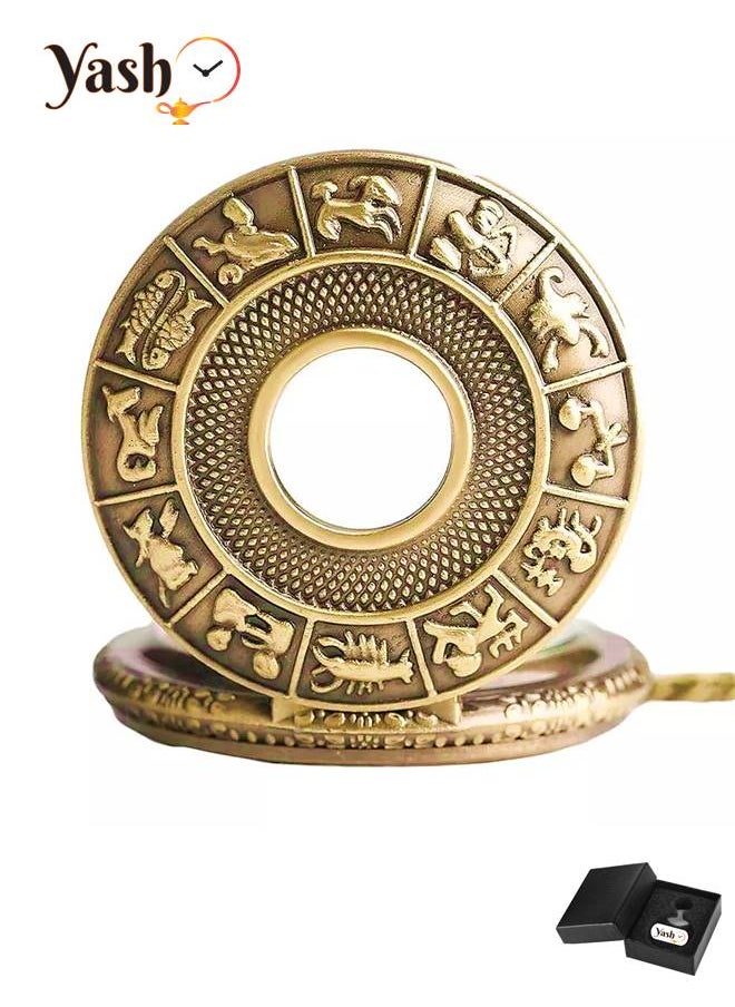 YASH - Yash Zodiac Signs Quartz Pocket Watch - Image 1