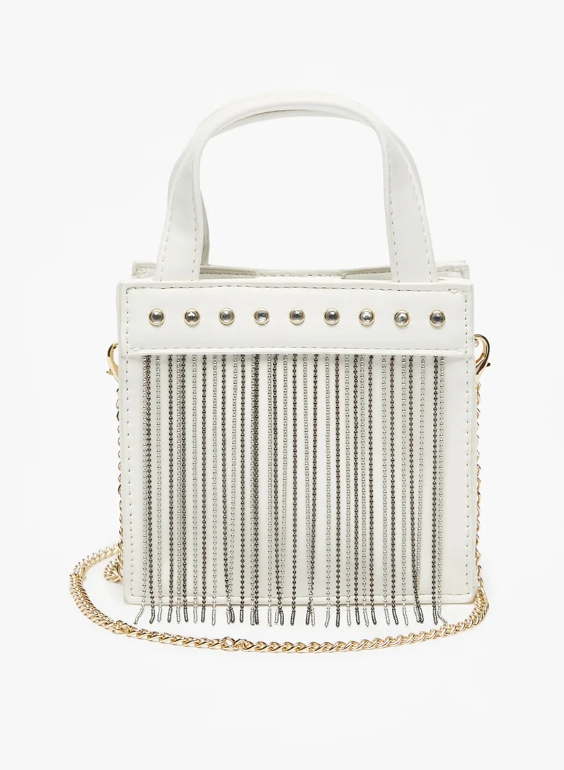 فلورا بيلا من شو إكسبرس Girls Studded Crossbody Bag with Metallic Tassels and Chain Strap By Shoexpress