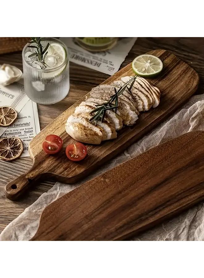 صينية تقديم من خشب الأكاسيا بتشطيب طبيعي مستطيلة لديكور المطبخ وتناول الطعام - Image 4