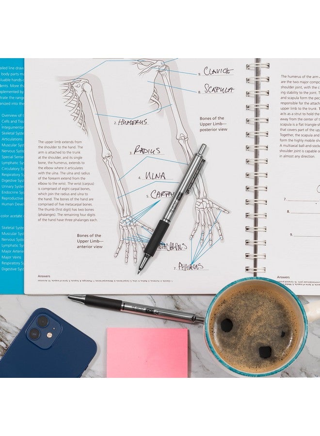 زيبرا بن قلم جل قابل للسحب من Zebra Pen G-402، أسطوانة من الفولاذ المقاوم للصدأ، رأس رفيع، 0.5 مم، حبر أسود، عبوة من قطعتين - Image 4