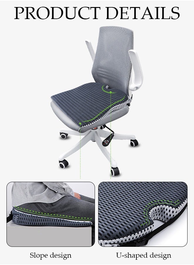 DUNISO Memory Foam Seat Cushion Pillow For Office Chair And Car Seat Firm Coccyx Pad For Tailbone Pain Relief Reduce Tailbone Pressure and Improve Comfort Orthopedic Sciatica Hip Pain Relief  - Image 3