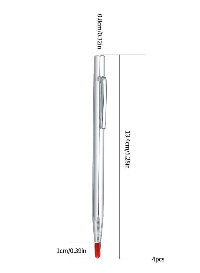 5 Pcs Tungsten Carbide Tip Scriber, Scribe Tools, Engraving Marking Pen, Aluminium Etching Machinist Engraved Pen with Clip for for Metal Sheet Ceramics Glass Tile Welding Marking Scriber - Image 2