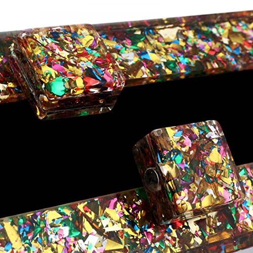 Gets Acrylic Purses and Handbags for Women Multicolor Perspex Box Clutch Purses for Women Wedding Evening Crossbody Handbag (Mixed Gold) - Image 4