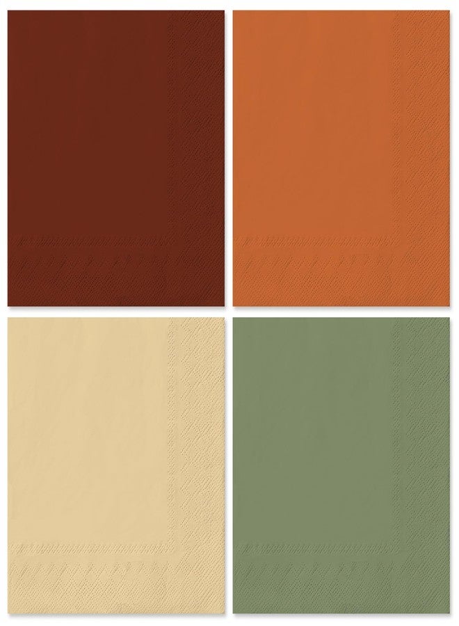 Whaline 80 Pcs Fall Paper Napkin Dark Boho 4 Color Disposable Luncheon Napkins Decorative Dinner Napkin for Autumn Thanksgiving Home Kitchen Restaurant - Image 1