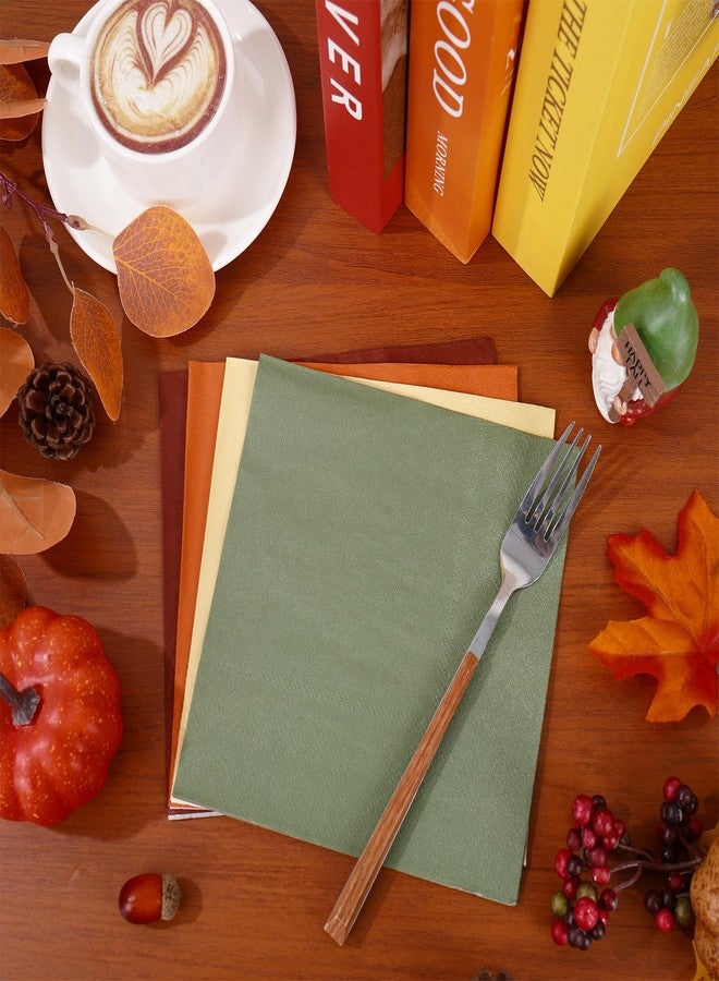 Whaline 80 Pcs Fall Paper Napkin Dark Boho 4 Color Disposable Luncheon Napkins Decorative Dinner Napkin for Autumn Thanksgiving Home Kitchen Restaurant - Image 5