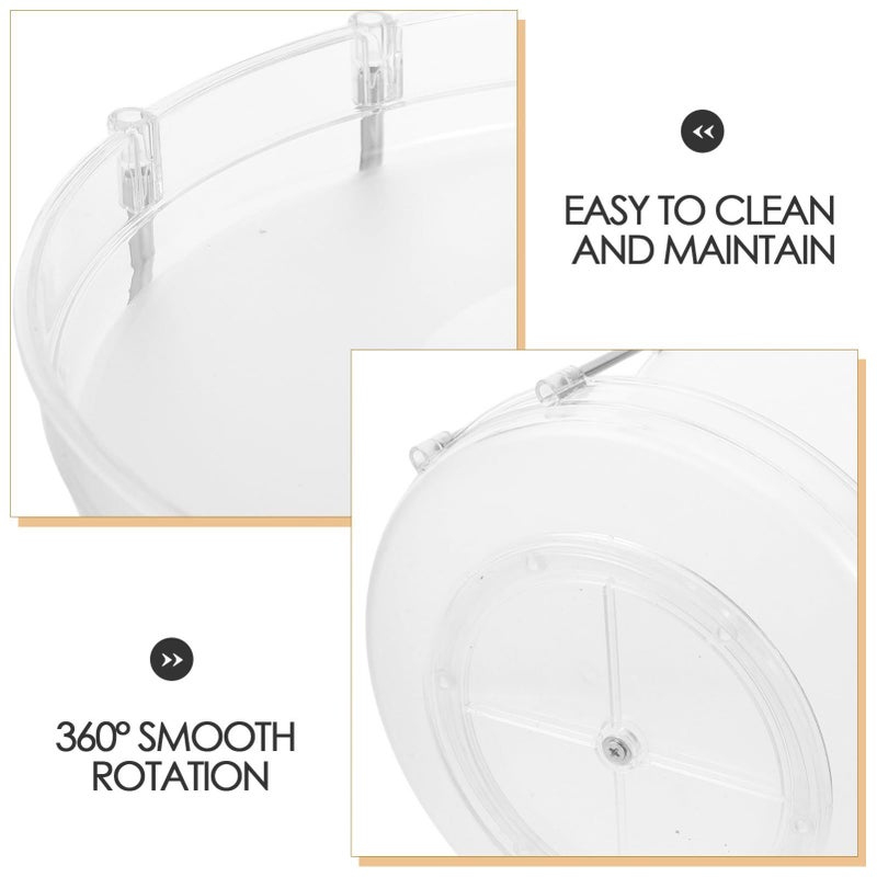 Rotating 2 Tier Lazy Susan Spice Rack Organizer For Kitchen Pantry Bathroom Countertop Storage Black Round Turntable Tray For Food Seasonings Makeup - Image 4