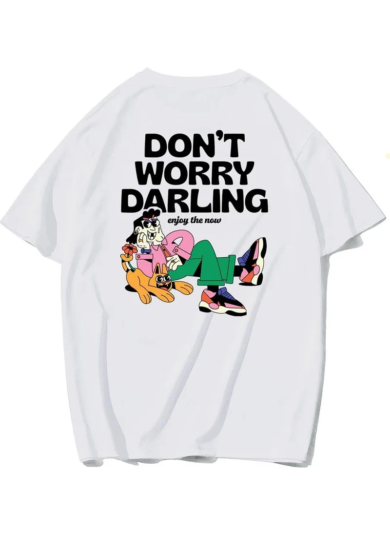 بي ار زد كولكشن Unisex Oversize Don't Worry Back Printed T-Shirt