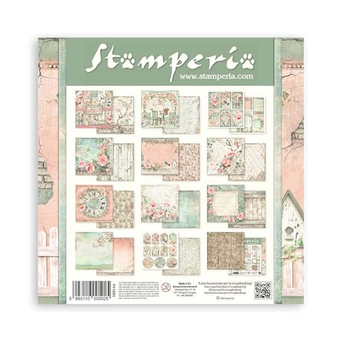 STAMPERIA INTERNATIONAL, KFT PAPER PAD 12X12 10PK HOUSE ROSE, 30.5 x 30.5 (12" x 12"), Multicoloured - Image 2