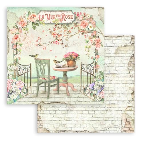 STAMPERIA INTERNATIONAL, KFT PAPER PAD 12X12 10PK HOUSE ROSE, 30.5 x 30.5 (12" x 12"), Multicoloured - Image 3