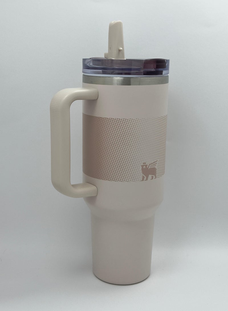 Stanley Stanley Quencher ProTour Flip Straw Tumbler with Leakproof Lid 40 oz Built-In Straw and Handle Cup Holder Compatible for Travel Insulated Stainless Steel Cup  BPA-Free Cream Fade  - Image 2