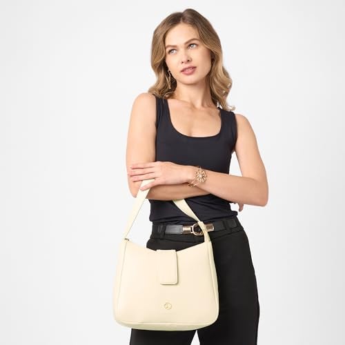 Caprese Irina Medium Hobo Bag for Women with Shoulder Strap | Stylish, Versatile Handbag for Everyday Use | Perfect for Casual Outings, Work, Travel, and Special Events | Spacious Design (Alpine Oat) - Image 2