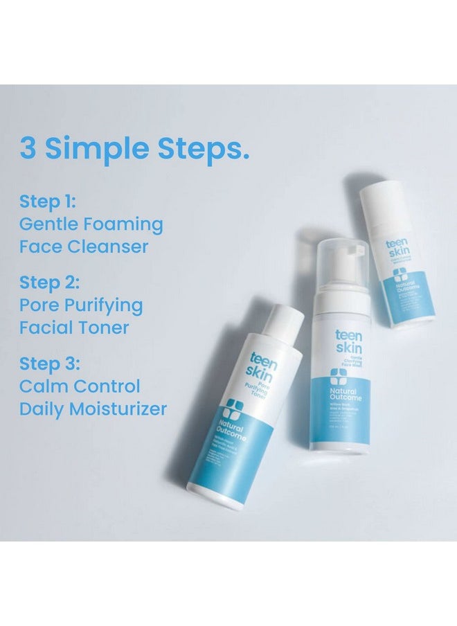 natural outcome - Teen Skin 3Step Skin Care Kit Daily Boys & Girls Skin Care Regimen Face Wash Toner & Moisturizer Perfect For Teens Preteens & Kids Looking To Prevent Acne 3 Pc - Image 1