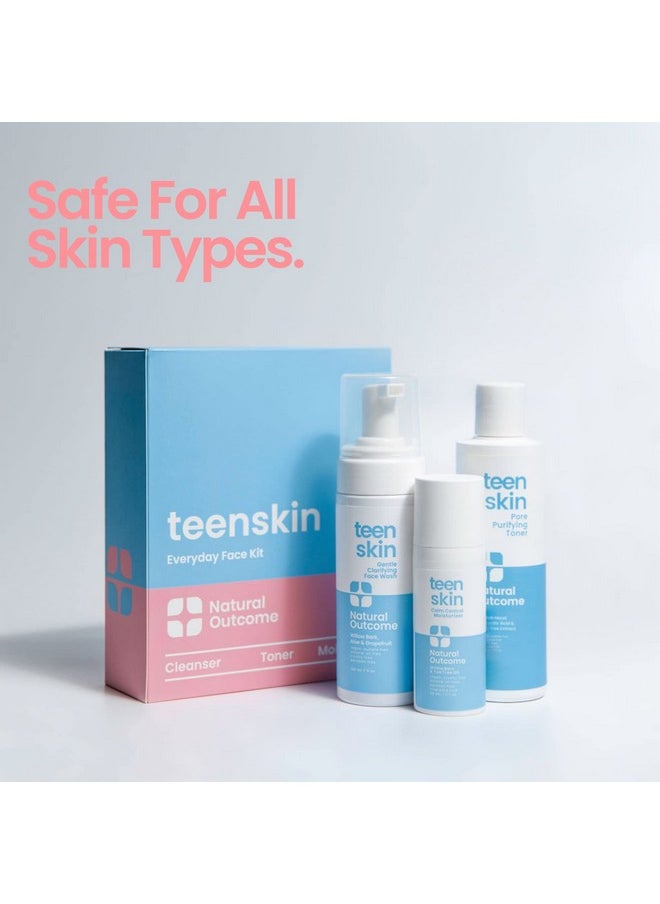 natural outcome - Teen Skin 3Step Skin Care Kit Daily Boys & Girls Skin Care Regimen Face Wash Toner & Moisturizer Perfect For Teens Preteens & Kids Looking To Prevent Acne 3 Pc - Image 1