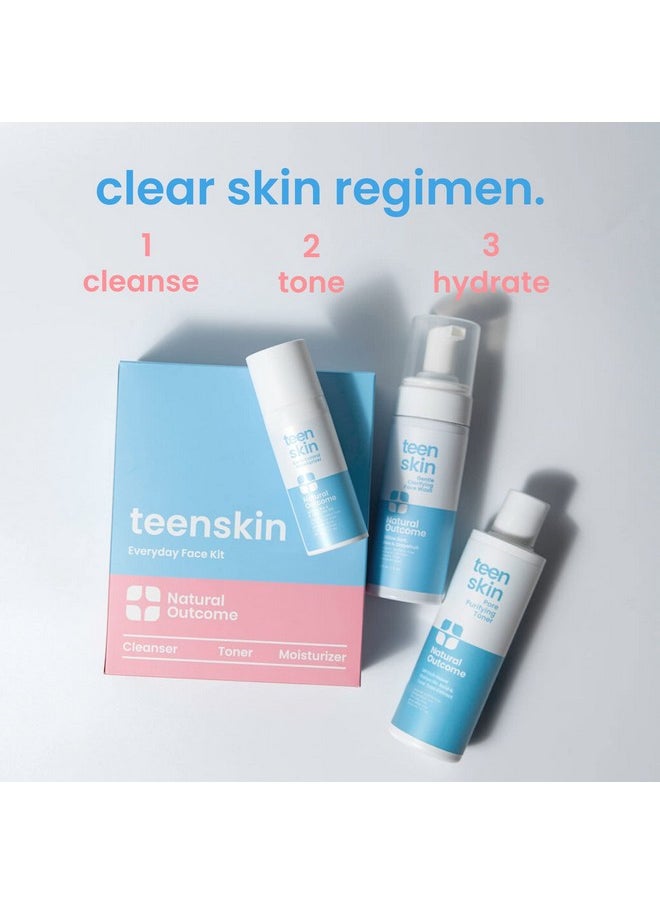natural outcome - Teen Skin 3Step Skin Care Kit Daily Boys & Girls Skin Care Regimen Face Wash Toner & Moisturizer Perfect For Teens Preteens & Kids Looking To Prevent Acne 3 Pc - Image 1