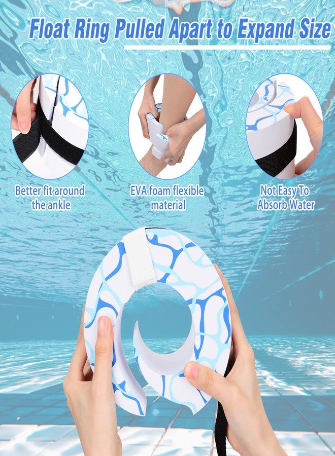 Hikeen Swim Aquatic Cuffs,Updated High-Density EVA Water Aerobics Float Ring Fitness Pool Exercise Weights Set, Water Ankles Arms Belts with Detachable Velcro for Swim Fitness Training - Image 2