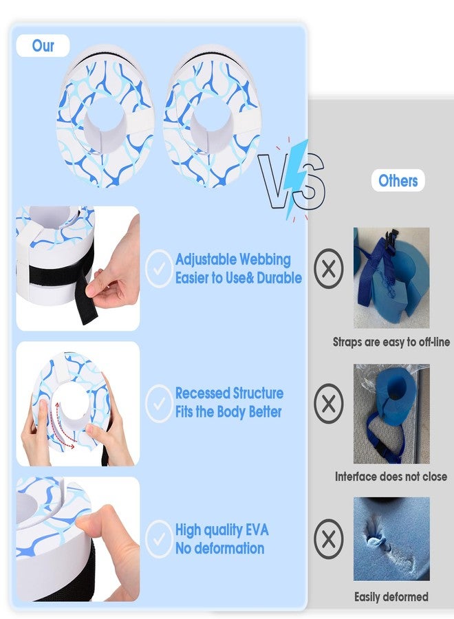 Hikeen Swim Aquatic Cuffs,Updated High-Density EVA Water Aerobics Float Ring Fitness Pool Exercise Weights Set, Water Ankles Arms Belts with Detachable Velcro for Swim Fitness Training - Image 3