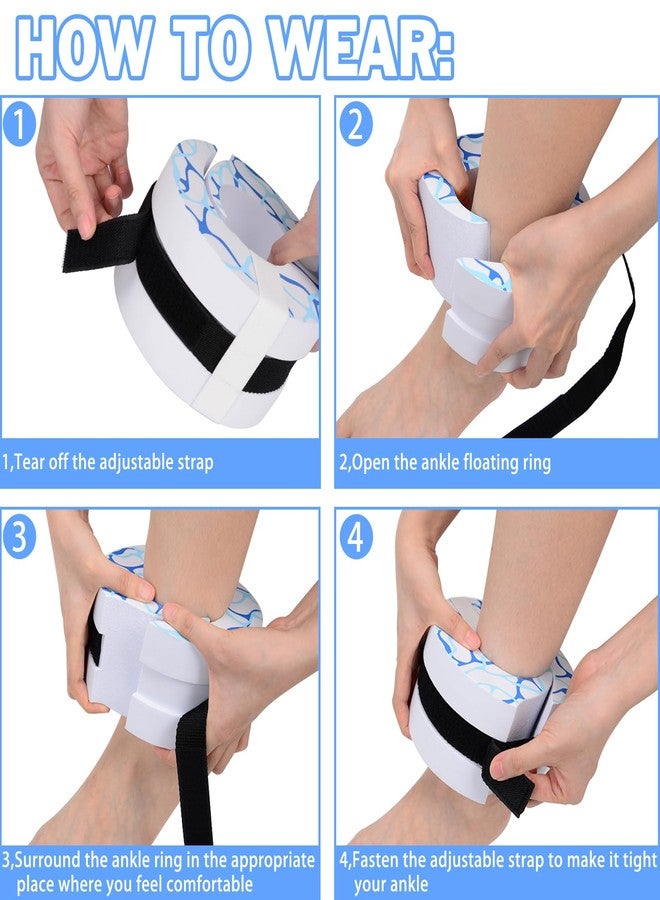 Hikeen Swim Aquatic Cuffs,Updated High-Density EVA Water Aerobics Float Ring Fitness Pool Exercise Weights Set, Water Ankles Arms Belts with Detachable Velcro for Swim Fitness Training - Image 5