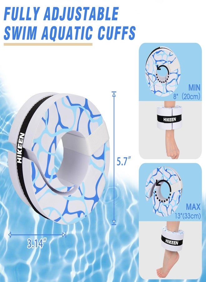 Hikeen Swim Aquatic Cuffs,Updated High-Density EVA Water Aerobics Float Ring Fitness Pool Exercise Weights Set, Water Ankles Arms Belts with Detachable Velcro for Swim Fitness Training - Image 4
