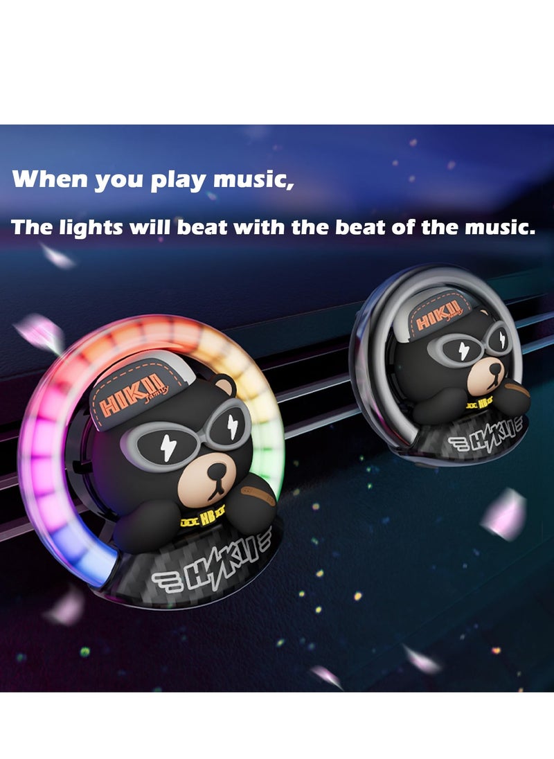 Excefore Car Atmosphere Light, LED Light Automotive Air Outlet Creative Decoration, Funny Bear Car Decoration  - Image 2