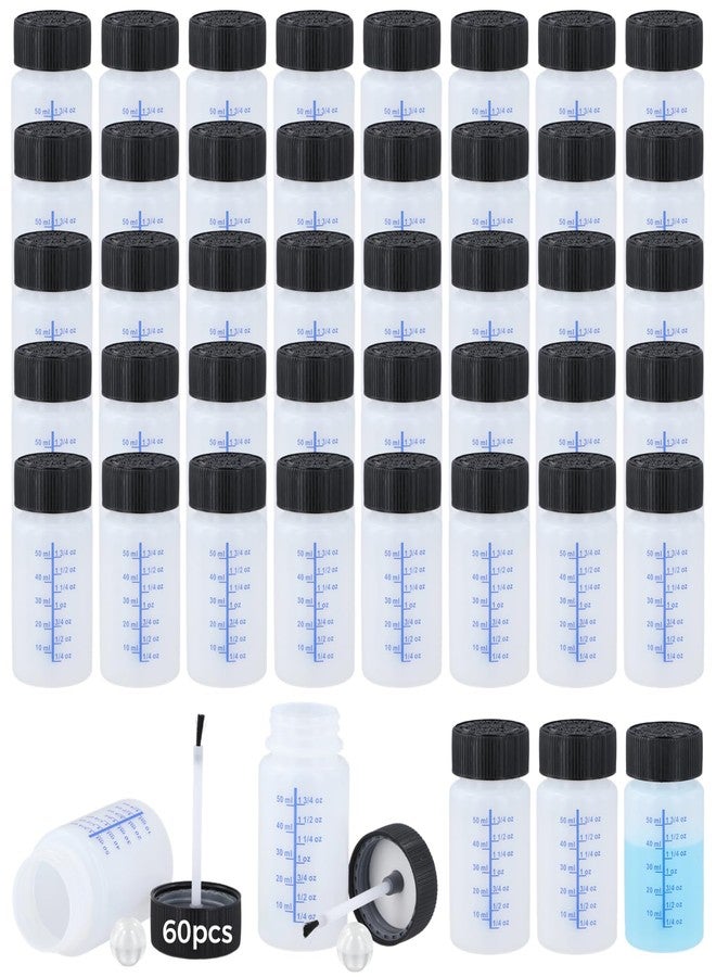Lnrueg 2 Oz Paint Touch Up Bottles with Brush - 60 Pcs Empty Touch Up Paint Container, Safe Lids, and Mixing Balls for Fixing Car Scratches - Image 1