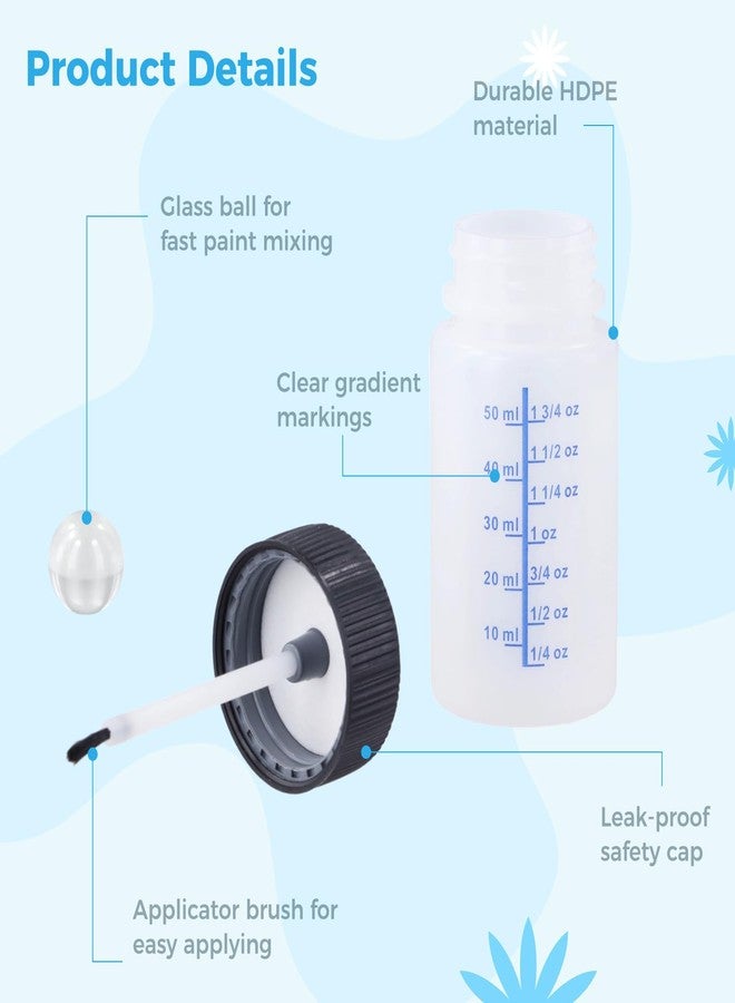 Lnrueg 2 Oz Paint Touch Up Bottles with Brush - 60 Pcs Empty Touch Up Paint Container, Safe Lids, and Mixing Balls for Fixing Car Scratches - Image 3