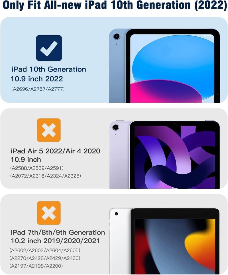Moca حافظة آيباد (A16) الجيل الحادي عشر 11 بوصة 2025 الجيل العاشر 2022، حافظة آيباد 10.9 بوصة مع ظهر شفاف واضح وإطار TPU مقاوم للصدمات (آيباد الجيل العاشر 10.9 2022، Sandy Wave) - Image 2