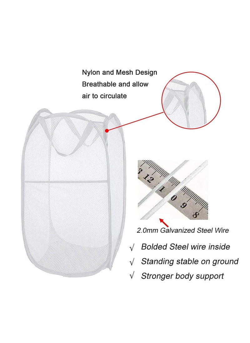 UPSTYLE Foldable Pop Up Net Laundry Basket Storage Solution Compact Bin Mesh Collapsible Bag Laundry Hamper Collapsible Laundry Basket with Durable Handles & Side Premium Pop Up Laundry Bag (Green)  - Image 4