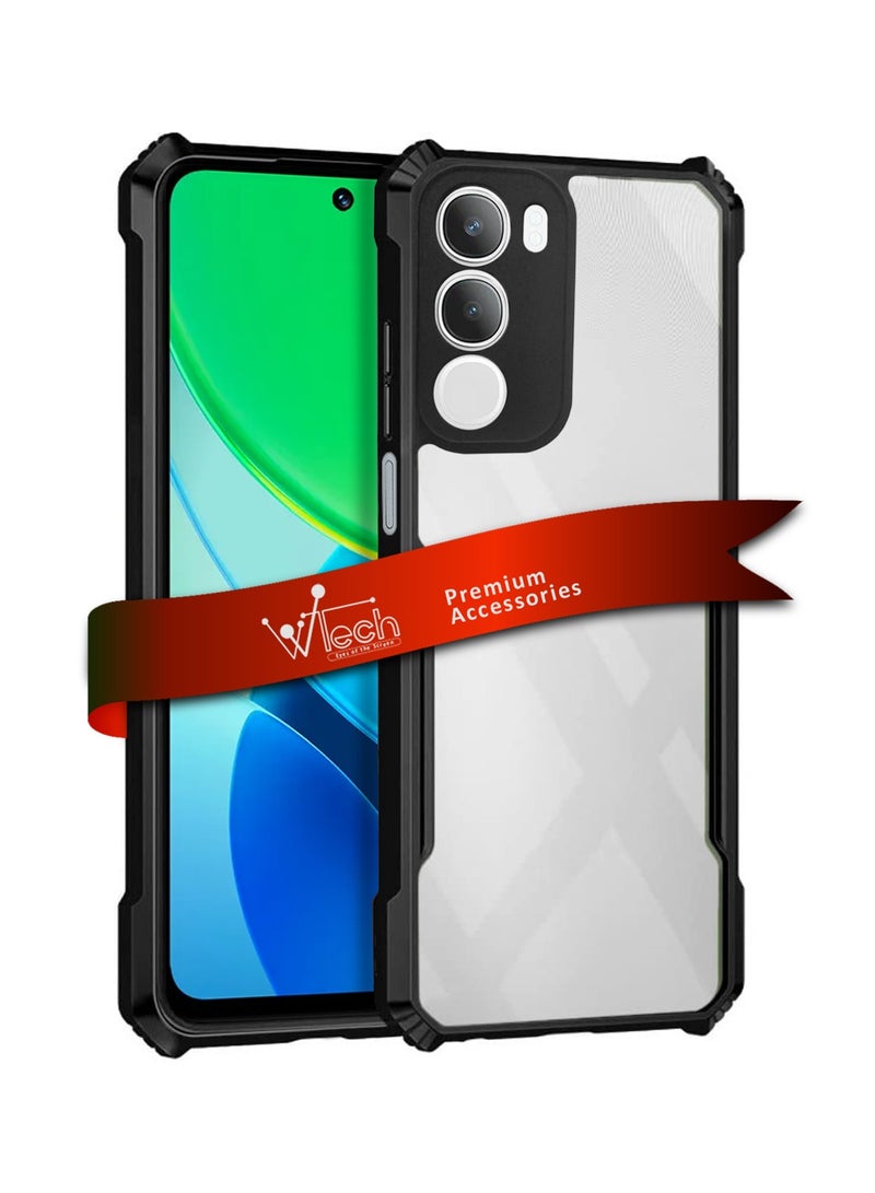 Wtech vivo Y19s 4G 2024 Hybrid TPU Silicone With Raised Armour Bumpers Slim Case Cover - Black - Image 1