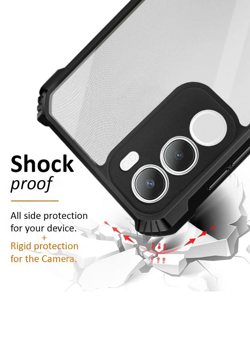 Wtech vivo Y19s 4G 2024 Hybrid TPU Silicone With Raised Armour Bumpers Slim Case Cover - Black - Image 4