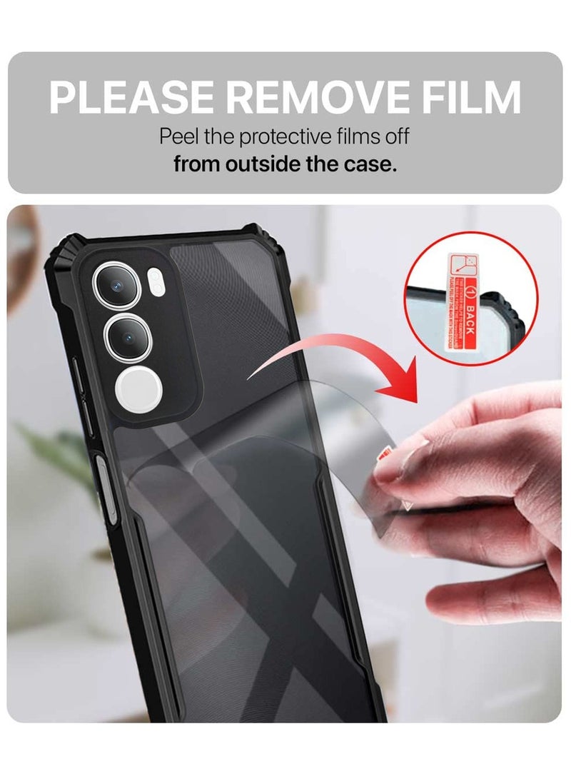 Wtech vivo Y19s 4G 2024 Hybrid TPU Silicone With Raised Armour Bumpers Slim Case Cover - Black - Image 5