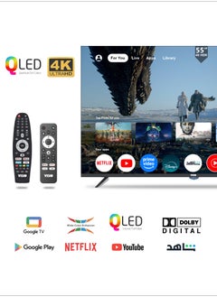 Visio VISIO 55 Inch 4K QLED Google TV | Frameless Design | Dolby Digital Sound | 2 Remotes | Free Wall Bracket | 55VHSG  - Image 1