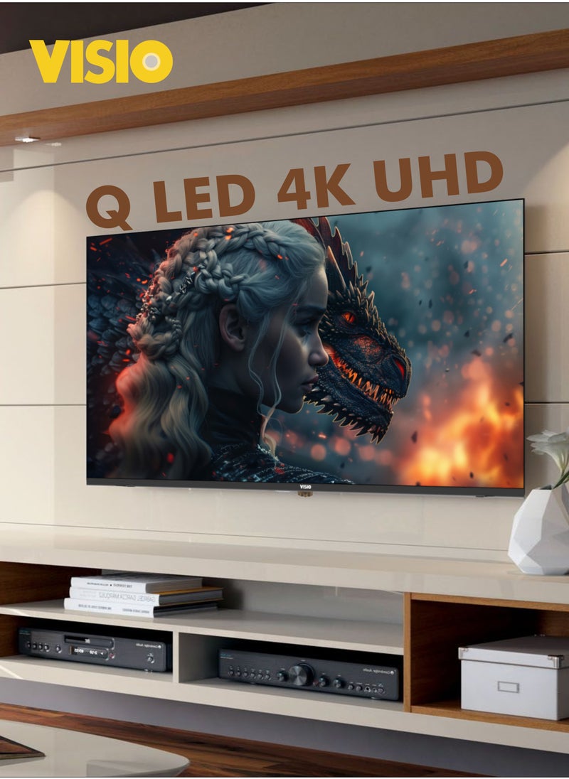 فيسيو تلفزيون فيسيو 55 بوصة 4K QLED جوجل تي في | تصميم بدون إطارات | صوت دولبي ديجيتال | جهازين تحكم عن بُعد | حامل جدار مجاني  - Image 5